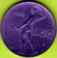 1955 Italia - 50 Lire (circolata) - 50 Liras