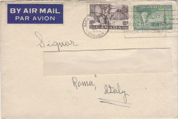 A3619 - 2 Valori Diversi CANADA Su Lettera  VG Hamilton-Roma 10-12-1952 - Lettres & Documents