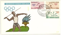 BELGISH - CONGO - BELGE - FDC - ANNO 1960 - OLIMPIADI - SPORT - PRO JUVENTUTE - OLYMPICS - 2 BUSTE - 5 VALORI - - 1951-1960