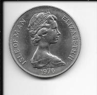 GRANDE-BRETAGNE - ELIZABETH II - ILE DE MAN - 1976 - One Crown - Kolonien