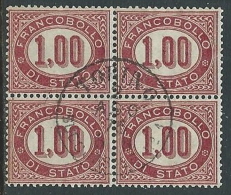 1875 REGNO USATO SERVIZIO DI STATO 1 LIRA QUARTINA - U24 - Dienstzegels