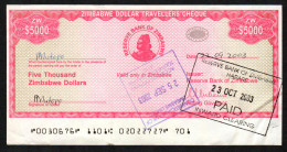 ZIMBABWE :  5000 Dollars - 2003 Emergency Travellers´ Checks - XF - Zimbabwe