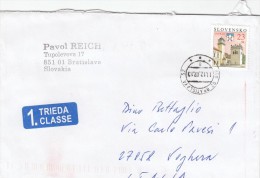 Slovacchia 2007  -  Lettera X L´Italia   Affrancata Con 1 Stamp - Lettres & Documents