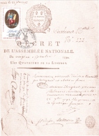 Cachet Bicentenaire De La Bataille De Valmy Sur Fac-similé Décret Du 21 Sept 1792 Révolution Française TBE RARE - Franse Revolutie