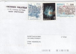 Monaco 2009    - Lettera     X L´Italia Affrancata  Con 3  Stamps - Lettres & Documents