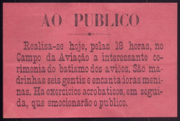 1930 / 40s Folheto Publicidade CAMPO De AVIAÇÃO (depois Aerodromo) Covilha - Castelo Branco - PORTUGAL - Portugal