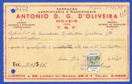 PORTUGAL - SERRAÇÃO, CARPINTARIA, MARCENARIA . MÓVEIS PARA T.S.F. - ANTÓNIO D. G. D'OLIVEIRA - LARGO DA GRAÇA, 28 . LISB - Portugal