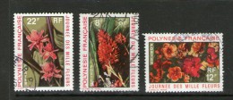 POLYNESIE 1971 FLEURS  YVERT  N°83/85 OBLITERE - Gebraucht