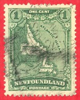 Canada Newfoundland # 163 - 1 Cent - O F/VF - Dated  1929-31 - Map Of Newfoundland / Carte De Terre-Neuve - 1908-1947