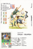 SOCCER, USA'94 WORLD CUP, ITALY-IRELAND GAME, CM, MAXICARD, CARTES MAXIMUM, 1994, ROMANIA - 1994 – Estados Unidos