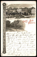 ALTE LITHO POSTKARTE GRUSS AUS HAMM I. W. KURHAUS LINDENALLEE ZUM KURHAUS Ansichtskarte Cpa Postcard AK - Hamm