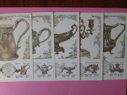 1993 Russia - Silverware Treasures - FDC Maxicards, 5v. Out Of A Set Of 6v. - Maximum Cards