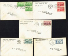 1936   Navy  Issue Set Of 5 Matched FDCs To Canada  Sc 790-4 - 1851-1940