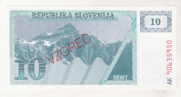 Slovenia 10 Tolarjev 1990 Unc , Specimen , Pick 4s1 - Slovénie