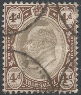 Transvaal. 1902 KEVII. 4d Used. Crown CA W/M SG 249 - Transvaal (1870-1909)