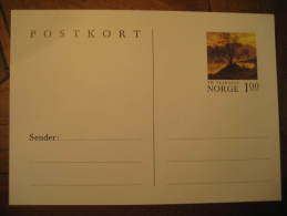 POSTKORT 1,00 Tree Paint Postal Stationery Card Norway Norvege - Interi Postali