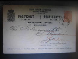 1892 NIKOLAIST To KANHAVA Rusia Russian Administration Russia Postal Stationery Card Finland - Ganzsachen