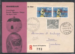 1er Vol Zurich-Genève-Tokyo Le 1er Avril 1957 - Other & Unclassified