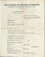 Occupation/ Demande De Prorogation D'un Permis De Circuler/En Français Et Allemand/Formulaire Vierge/1940-45    OL67 - Sonstige & Ohne Zuordnung