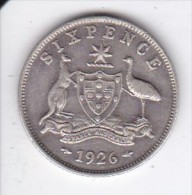 MONEDA DE PLATA DE AUSTRALIA DE 6 PENCE DEL AÑO 1926  (COIN) SILVER,ARGENT - Sixpence