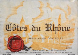 ETIQUETTE De VIN " CÔTES Du RHÔNE " - 100cl - Décollée Bon Etat  - - Côtes Du Rhône