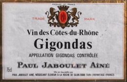 ETIQUETTE De VIN " CÔTES Du RHÔNE " - GIGONDAS - 75cl - Décollée Bon Etat - - Côtes Du Rhône