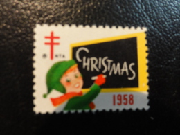 1958 Vignette Christmas Seals Seal Poster Stamp USA - Non Classés