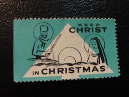 Keep Christ Religion Christmas Seals Vignette Charity Seals Seal Poster Stamp Label USA - Non Classificati