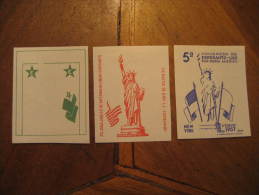 New York 1957 Esperanto Liberty Statue Proof Druck Colour Imperforated 3 Poster Stamp Label Vignette Viñeta USA - Proofs, Essays & Specimens
