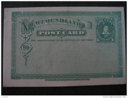 1 Cent Tarjeta Entero Postal Stationery Post Card NEWFOUNDLAND Canada - Enteros Postales