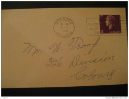 1965 Cobourg Ontario Easter Seals Cripped Handicaped Health Sante Postal Stationery Card Canada - 1953-.... Regno Di Elizabeth II