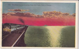Overland Limited Crossing Great Salt Lake, Utah, At Sunset, Unused Postcard [16767] - Otros & Sin Clasificación