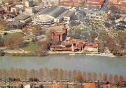 04972 "TORINO - CASTELLO E BORGO MEDIEVALE - VEDUTA PANORAMICA AEREA" CART. POST. ORIG. NON SPEDITA. - Panoramic Views