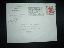 LETTRE TP RAINIER III 0,40 OBL.MEC.4-10-1969 MONTE CARLO + CHATEAU - Brieven En Documenten