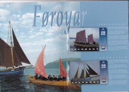 Faroe Islands, FAR-FO-03, OD-011 And 012, 2 Mint Cards In Folder, Faroese Fishing Boats, 2 Scans. - Färöer I.