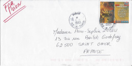 PIRAE ILE DE TAHITI 2003 Lettre Pour La France Timbre Festival International De Tatouage - Brieven En Documenten