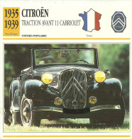 Fiche Technique Automobile Citroën Traction Avant 11 Cabriolet 1935-1939 - Cars