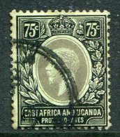 East Africa & Uganda Protectorates 1912-21 KGV - 75c Black/Emerald Olive Back - Wmk. Mult. Crown CA - Used (SG 52c) - Herrschaften Von Ostafrika Und Uganda