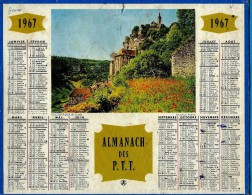 ALMANACH DES P.T.T 1967   -  ** ROCAMADOUR (LOT) **  - Photo : FRONVAL  -  Calendrier *OBERTHUR * - Formato Grande : 1961-70