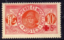 St Pierre Et Miquelon N° 105 XX Au Profit De La Croix-Rouge : + 5 C. Sur 10 C. Sans Charnière, TB - Unused Stamps