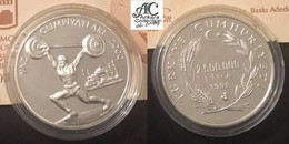 AC - WEIGHTLIFTING, 2000 SUMMER OLYMPIC GAMES COMMEMORATIVE SILVER COIN 1998 PROOF UNCIRCULATED - Turquia