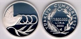 AC - MILLENIUM # 1 COMM SILVER COIN TURKEY 2000 UNC PROOF - Turquia