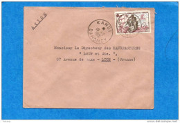 MARCOPHILIE-lettre-DAHOMEY- Cad-KANDI-1960--stamps N°49 AOF-pour Françe - Storia Postale