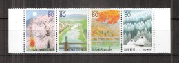 JAPAN NIPPON JAPON FOUR SEASONS, KYOTO 2000 / MNH / 3049 A - 3052 A - Unused Stamps