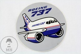Collectible Round Sticker - Boeing 737 Airplane/ Airship - Aufkleber