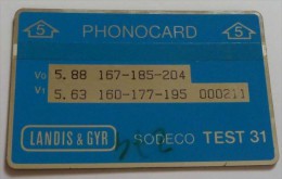 USA - L&G - Sodeco - Test 31 - Michigan Bell - Test Type B - With Adhesive Protection Band - Very RARE - Used - [1] Holographic Cards (Landis & Gyr)