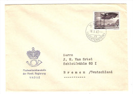 LETTRE LIECHTENSTEIN VADUZ 18/10/1963 POUR BREMEN - 2 Scans - - Briefe U. Dokumente