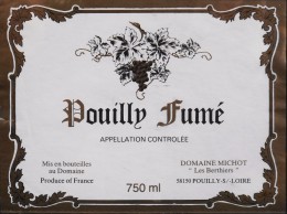 ETIQUETTE De VIN " POUILLY-FUME "  - Appellation Contrôlée - 75cl - Décollée Bon état  - - Beaujolais