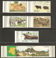 Zaire 1982 Mi# 779-785 ** MNH - (incl. Strip Of 3) - Animals From Virunga Natl. Park - Unused Stamps