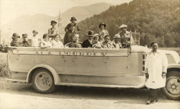 CPA (  AUTOCAR) S.L.A   LOURDES     (carte Photo) - Bus & Autocars